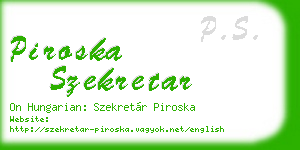 piroska szekretar business card